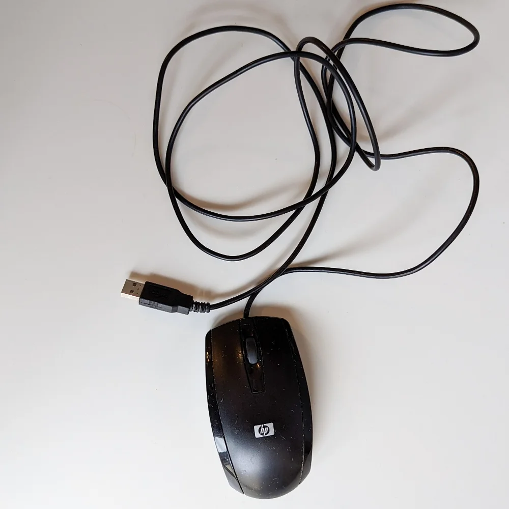 Genuine Black HP USB Wired Optical Mouse